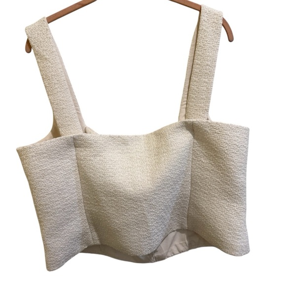 French Connection Tweed Square Neck Sleeveless Button Front Top size 14 - Picture 4 of 8